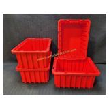 4) Akro-Mils 8" x 11" Plastic Organizers Slotted