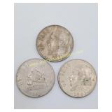 1971, 1981 & 1982 Mexico Un Peso Coins