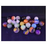 Lot Of 25 Vintage Glass Marbles, Mixed Lot,