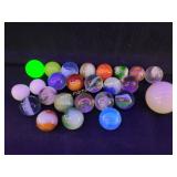 Lot Of 25 Vintage Glass Marbles, Mixed Lot,