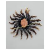 Vintage WELLS Sterling & Coral Brooch