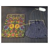 Lot Of 2 Antique Beaded Evening Purses DAMAGED