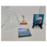 Collectibles Lot - Miniature Paintings & Golf