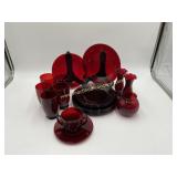Vintage Anchor Hocking Ruby Red Plates & Cups