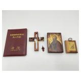 Carved JESUS, Wooden Plaques, Booklet