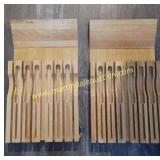 2) Wooden Cutlery Stands Display Drawer Organizers