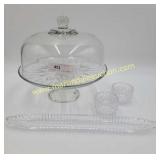Cake Plate, Relish Tray and 2 Small Bowls