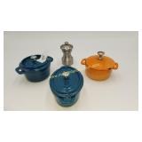 Enameled Cast-Iron Pots & Pepper Mill - Miniature