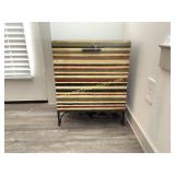 Multi-Color Striped Storage Chest on Stand