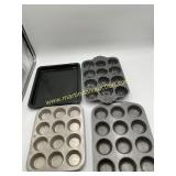 Stack Of Cup Cake Baking Pans