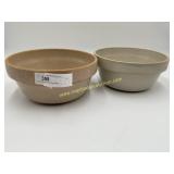 2) Vintage Stoneware Mixing Bowls