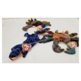 3 Vintage Beanie Babies 1995 LIZZY &1996 CLAUDE