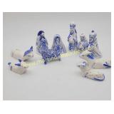 Delft Blue Nativity Set - 10 Piece Nativity Set