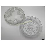 Vintage Crystal Serving Platter & Clear Glass