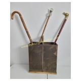 Cane Stand & 3 Unique Canes - Display Stand and a