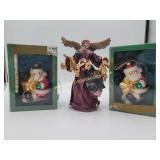 2) Czestochowa Gallery Glass Santa Ornaments &