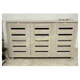Gray Cabinets with Shelves & Slat Doors - 3 Door