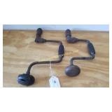 2) Vintage Hand Crank Drills