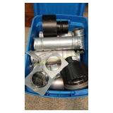 Tote Filled W Duct Parts For Fireplace & Misc