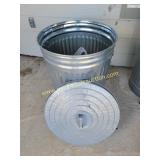Galvanized Trashcan w Mesquite Chips & Mix Wood