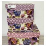 3) Decorative Storage Boxes - Purple Blue