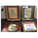 Small Paintings, Prints - FLAMINGO, TEACUP