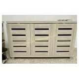 Gray Cabinets with Shelves & Slat Doors - 3 Door