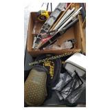 Mix Lot Garage Items / Kneepads, Metal Shelf