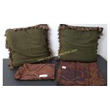 2) XL Decorator Throw Pillows 2) Valance Panels -