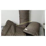 King Sz Gray Comforter Bedspread & 2) XL