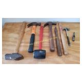 Mix Lot Of Hammers, Mallets & Handles