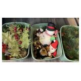 4) Totes of Holiday Decor, Ornaments, Floral