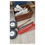 Vintage Wood Drawers Filled W Metal Parts / Cast