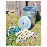 Trashcan w Boat / Fishing Related Items