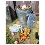 Galvanized Trashcan Filled W Holiday Decor