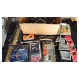 Mix Lot Garage Items, Level, Chainsaw Chains, Etc