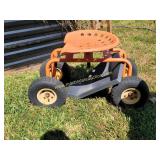 Orange Metal Garden Wagon / Seat