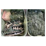 2) Totes Faux Green Christmas Garland, Lights and