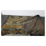 Double-Sided Blanket Throw - Mock Croc & Jacquard