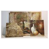 Prints on Canvas - Muted Earthtones Fruit, Vases,