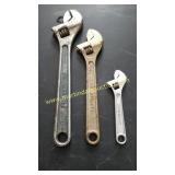 Adjustable Wrench Lot - 6' & 10' Craftsman, 12'