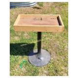 Heavy Metal Table Base w Wood Top