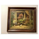 Print on Canvas with Brush Strokes - Horse and
