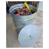 Galvanized Trashcan Filled W Charcoal & Mesquite