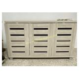 Gray Cabinets with Shelves & Slat Doors - 3 Door