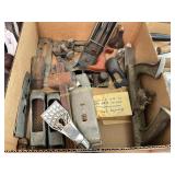 Mix Lot Of Wood Plane Parts / Blades, Handles,