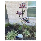 Metal Art Yard Decor, Glass Mushroom & Resin