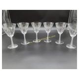 6) Nancy Prentiss Crystal Goblets - LADY HILTON