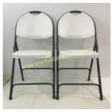 2) Plastic Folding Chairs
