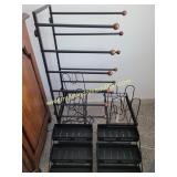 Shoe Rack, Black Metal Spice Shelves with